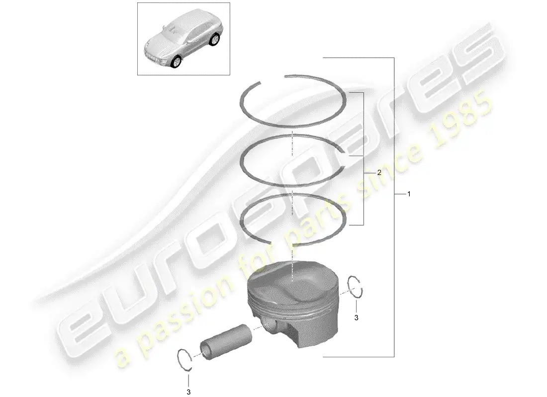 porsche 2016 (macan) piston parts diagram