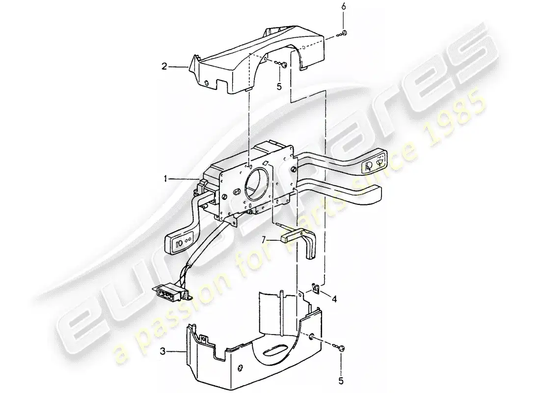 porsche 1991 (964) steering column switch parts diagram