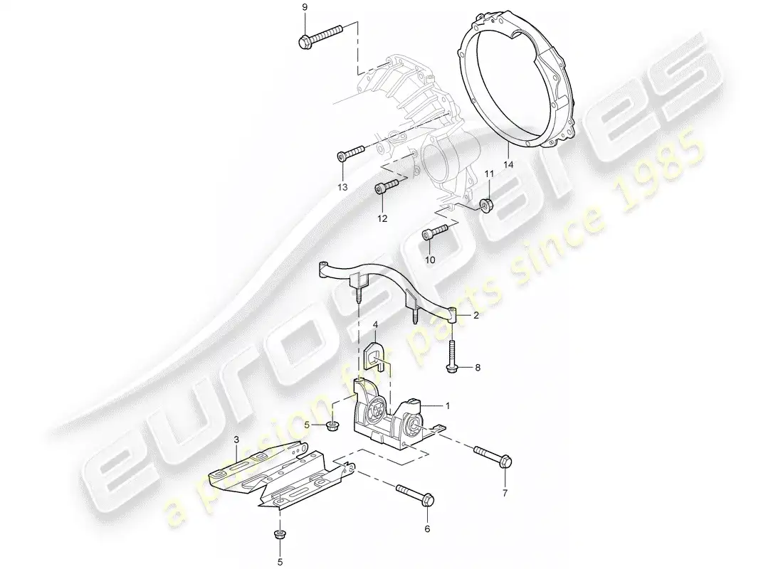 porsche 2005 (996) tiptronic - - transmission securing parts - and - intermediate flange - d - mj 2002>> parts diagram