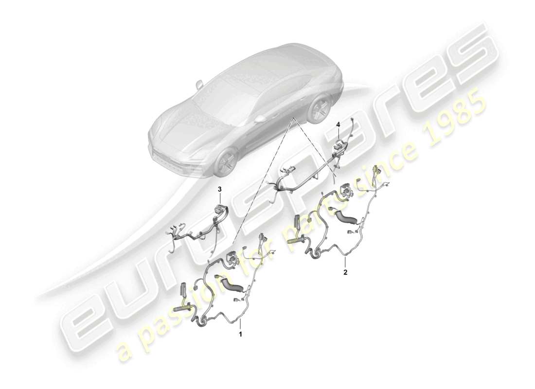 porsche 2026 (panamera 976) wiring set for door rear part diagram