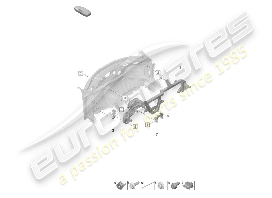porsche 2025 (992-2 gt3/rs/st) dashboard bracket part diagram