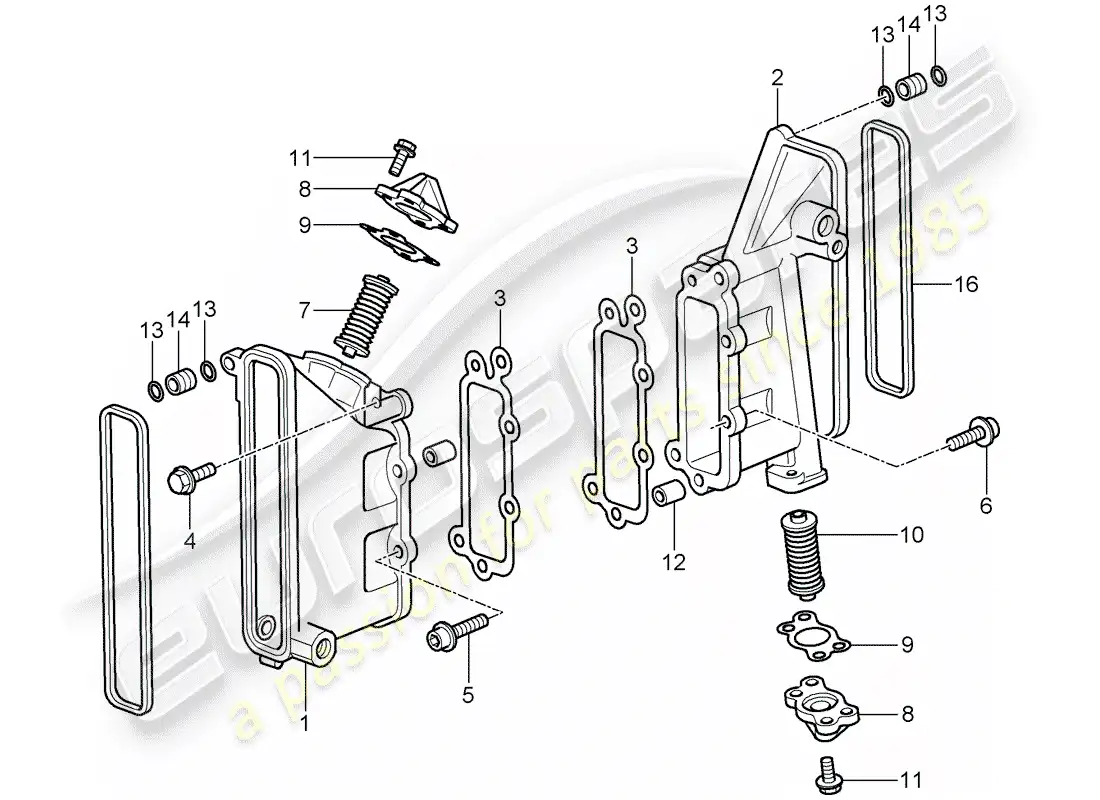 porsche 2011 (997-2 gt3) chain case parts diagram