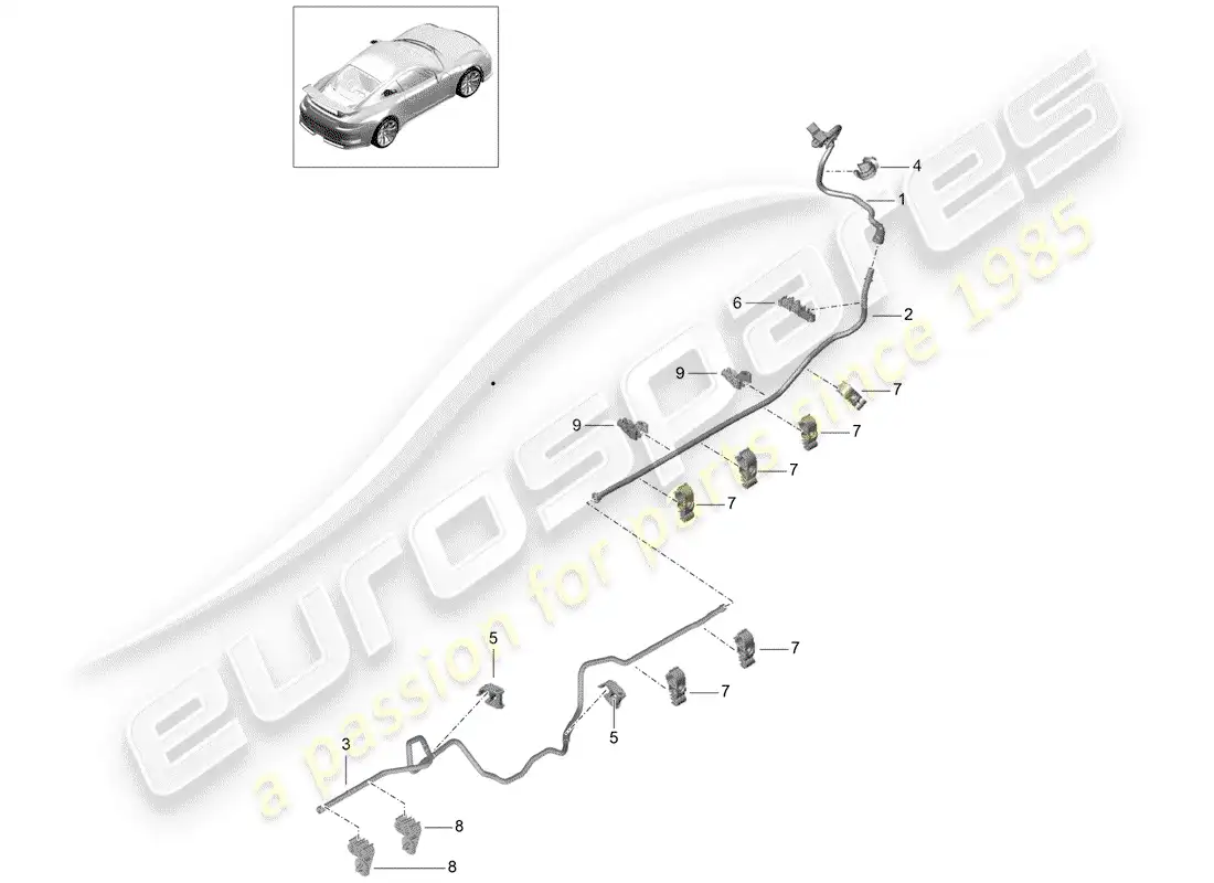 porsche 2016 (991-1 r/gt3/rs) vacuum line parts diagram
