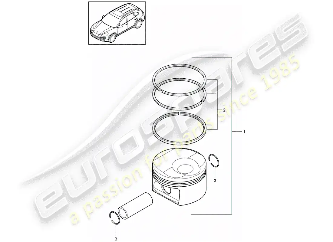 porsche 2014 (cayenne e2 92a) piston part diagram