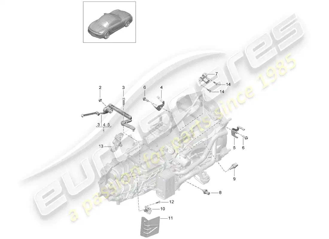 porsche 2013 (981 boxster) manual gearbox parts diagram