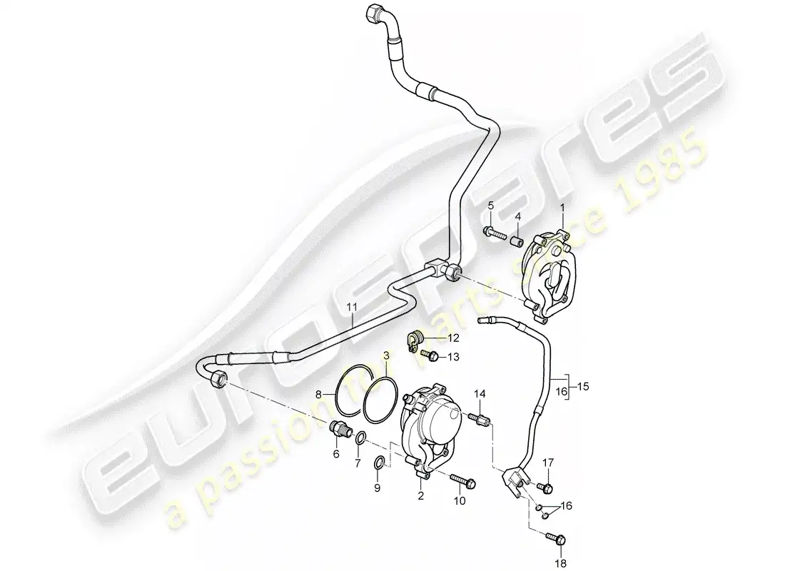 porsche 2007 (997-1 gt3) oil supply part diagram