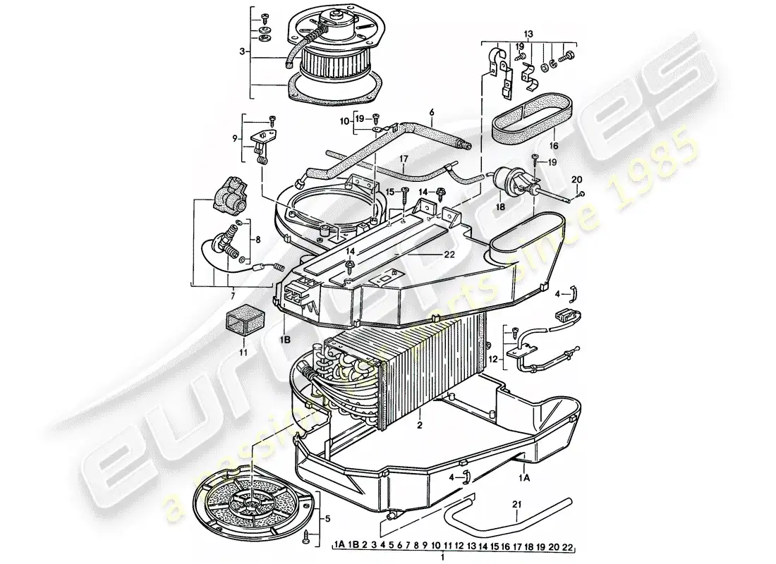 porsche 1984 (944) air conditioner parts diagram