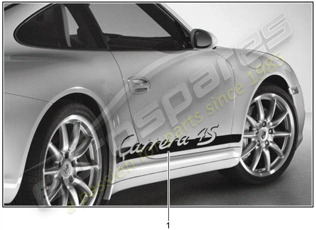porsche 2009 (tequipment) trim foil parts diagram