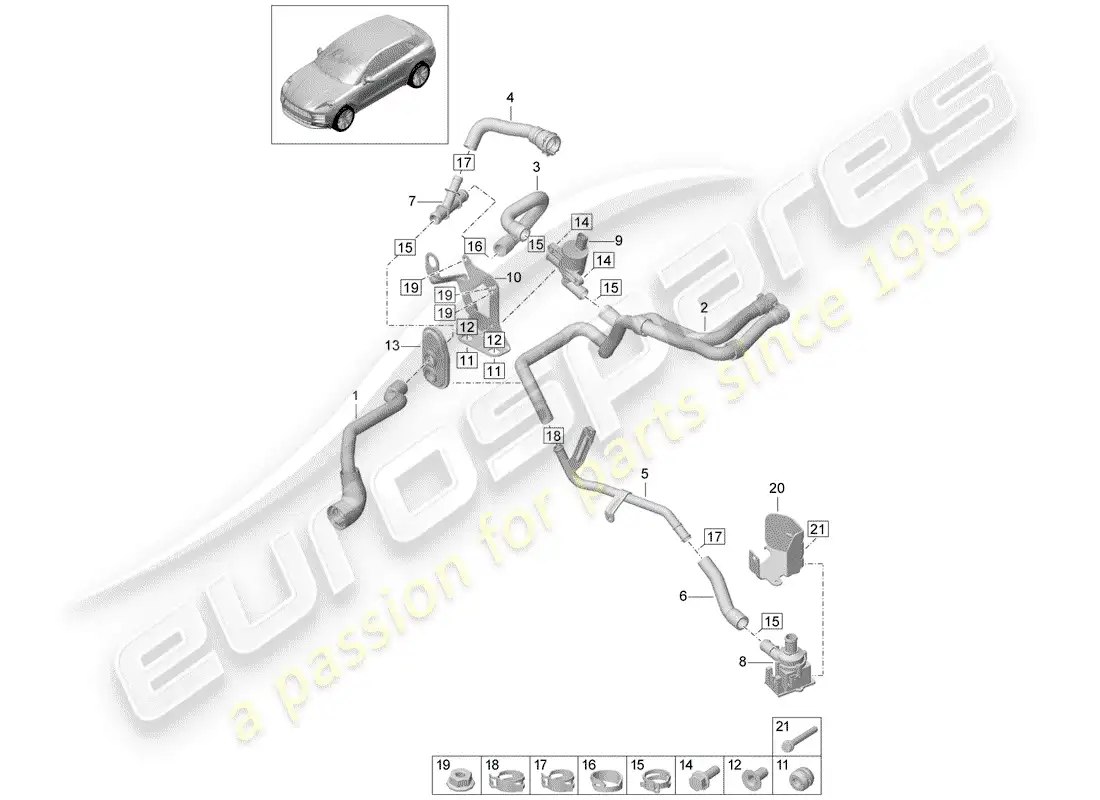 porsche 2019 (macan) heater parts diagram