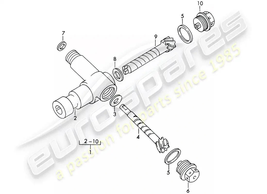 porsche 1952 (356/356a) driving mechanism - tachometer parts diagram