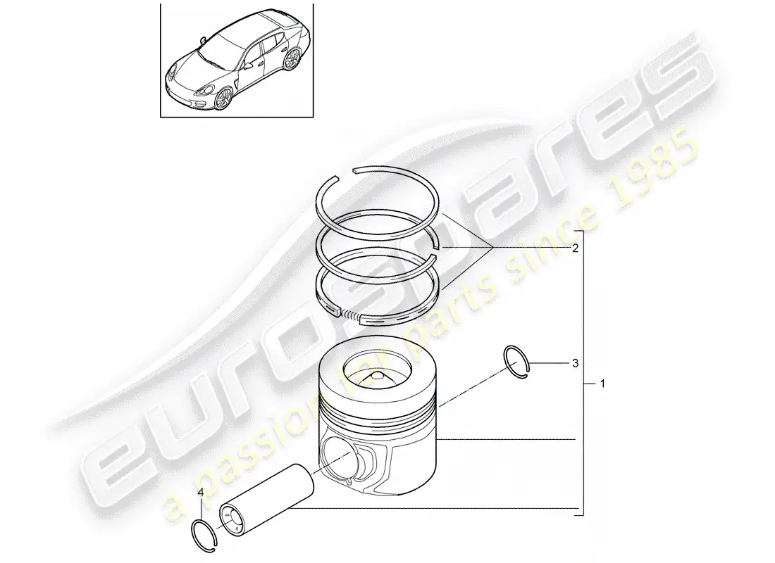 porsche 2014 (panamera 970) piston parts diagram