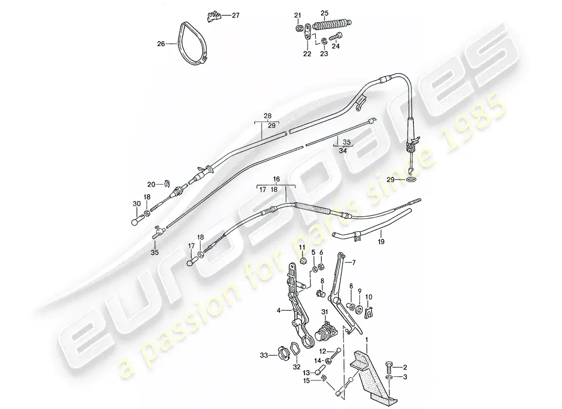 porsche 1991 (928) throttle control parts diagram