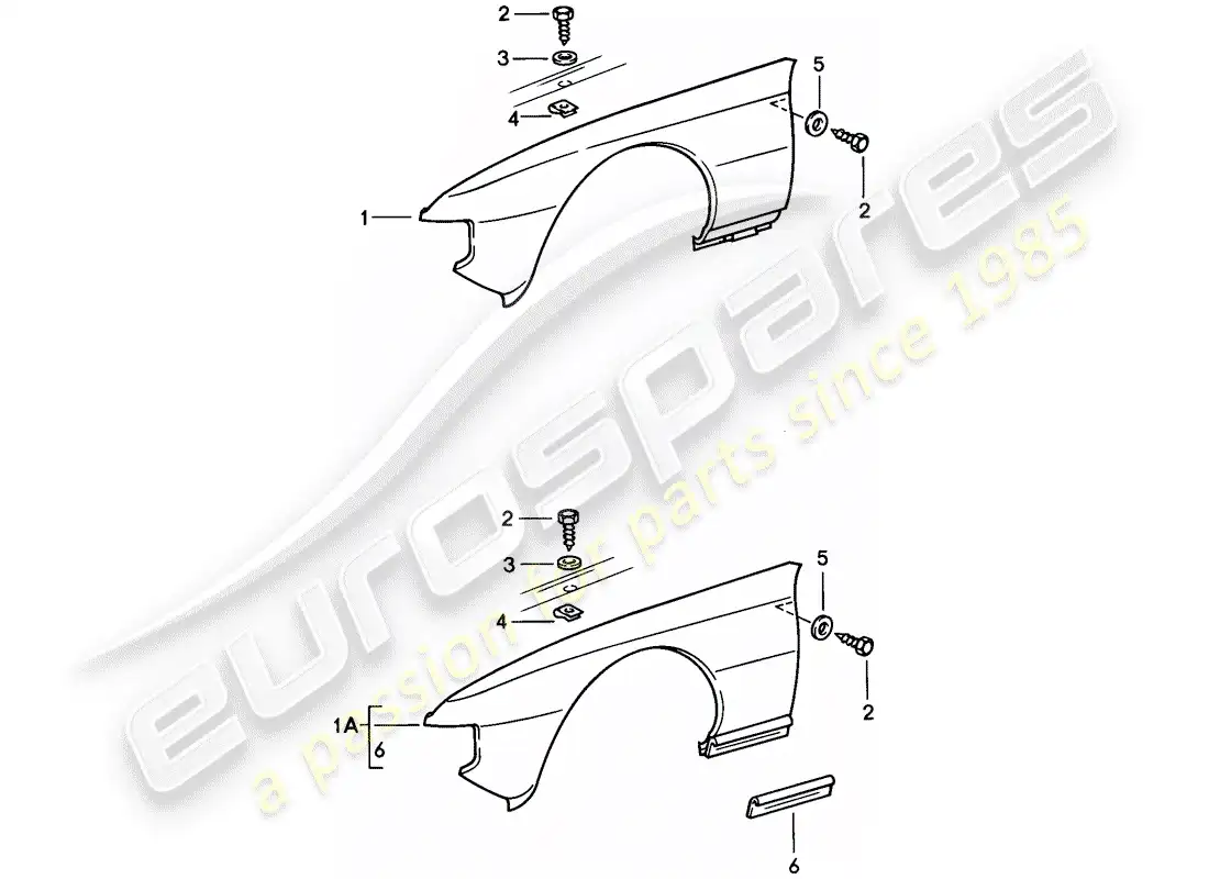 porsche 1979 (924) fender parts diagram