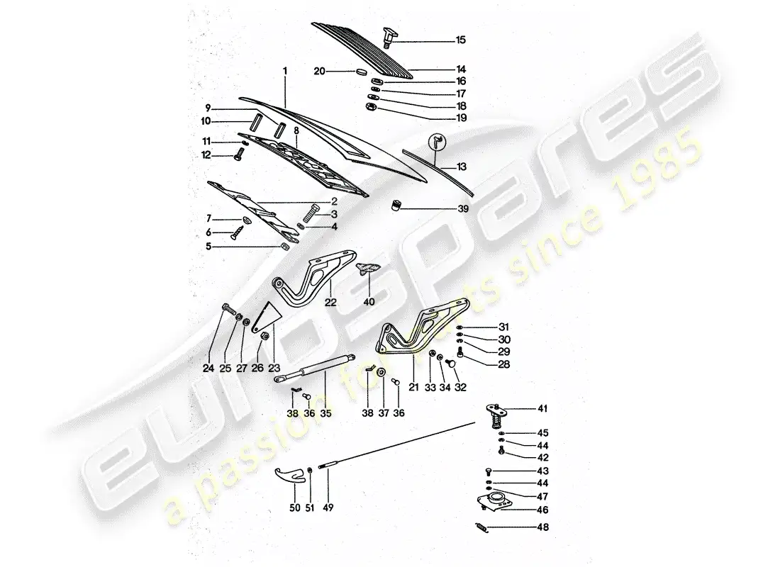 porsche 1975 (911 turbo) cover parts diagram