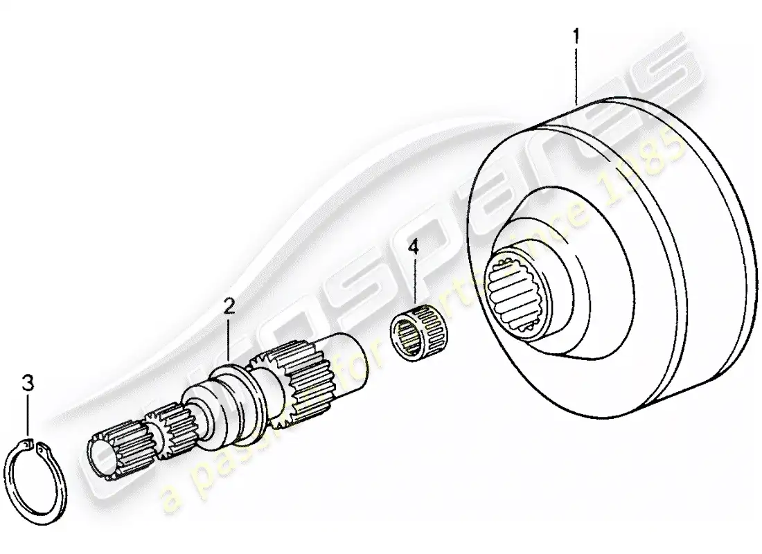 porsche 1996 (993) viscous clutch parts diagram