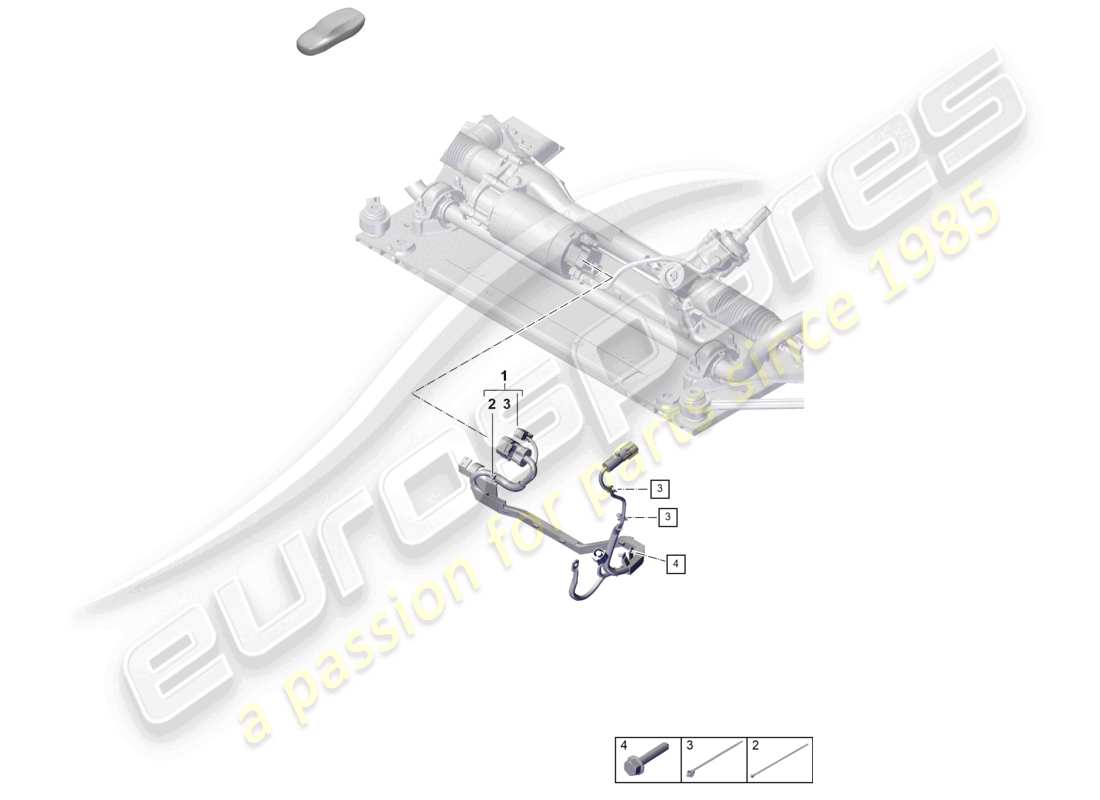 porsche 2025 (992-2 gt3) wiring set for electro- mechanical power steering part diagram