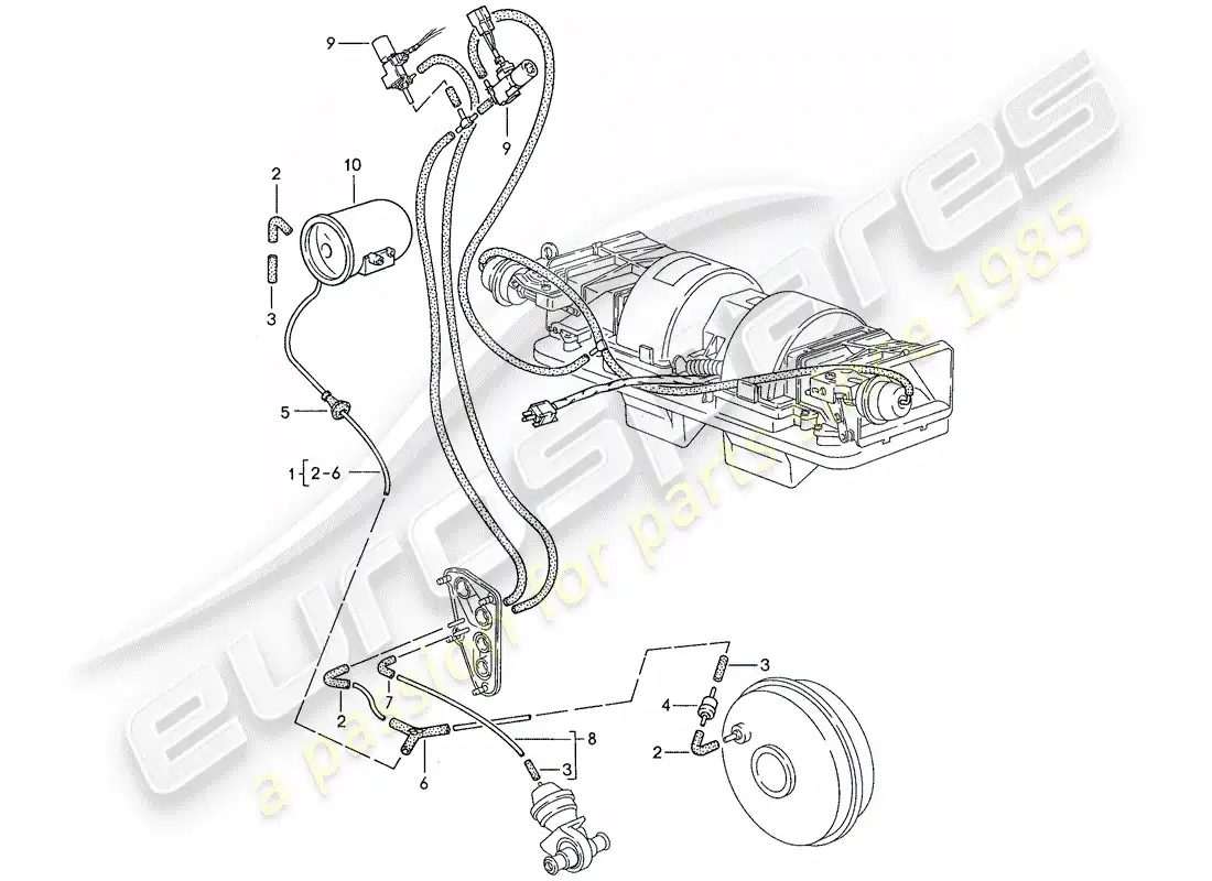 porsche 1990 (944) vacuum control parts diagram