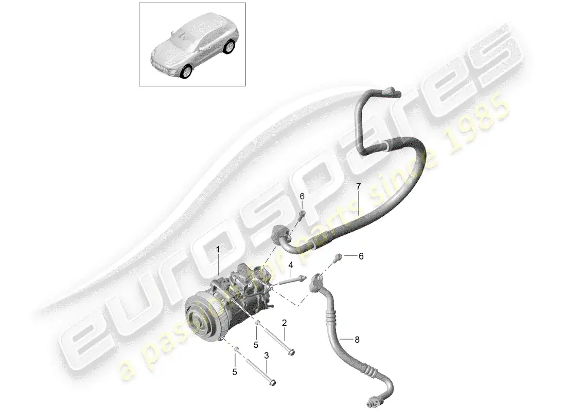 porsche 2014 (macan) compressor parts diagram