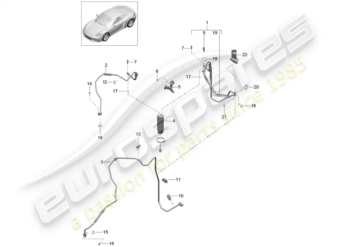 porsche 2018 (718 cayman) refrigerant circuit parts diagram