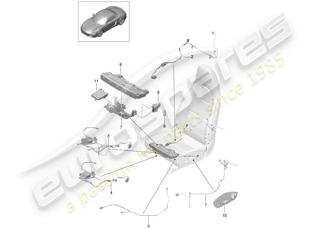 porsche 2018 (718 boxster) wiring harnesses parts diagram