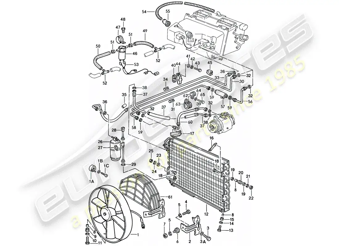 porsche 1986 (928) refrigerant circuit parts diagram