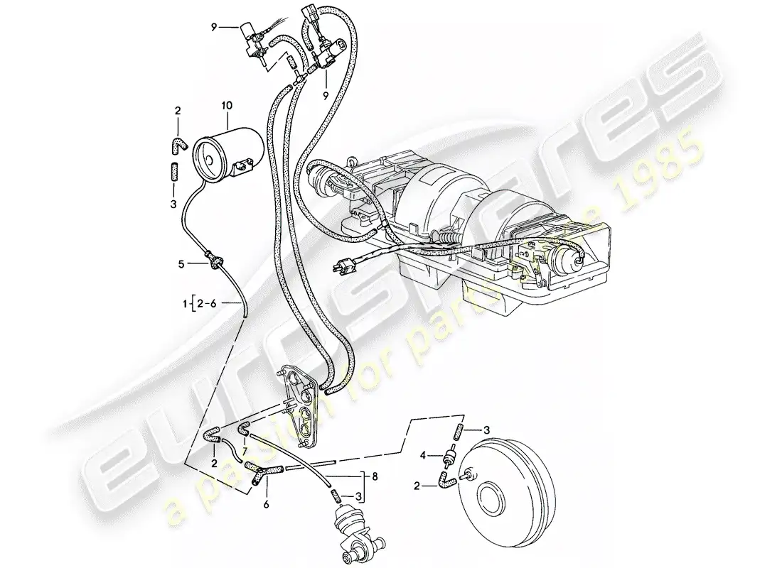 porsche 1988 (944) vacuum control parts diagram