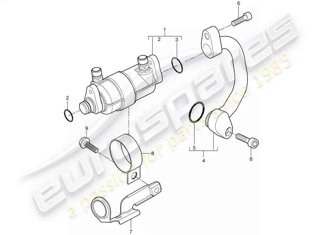 porsche 2008 (997-1 turbo / gt2) fuel cooling parts diagram