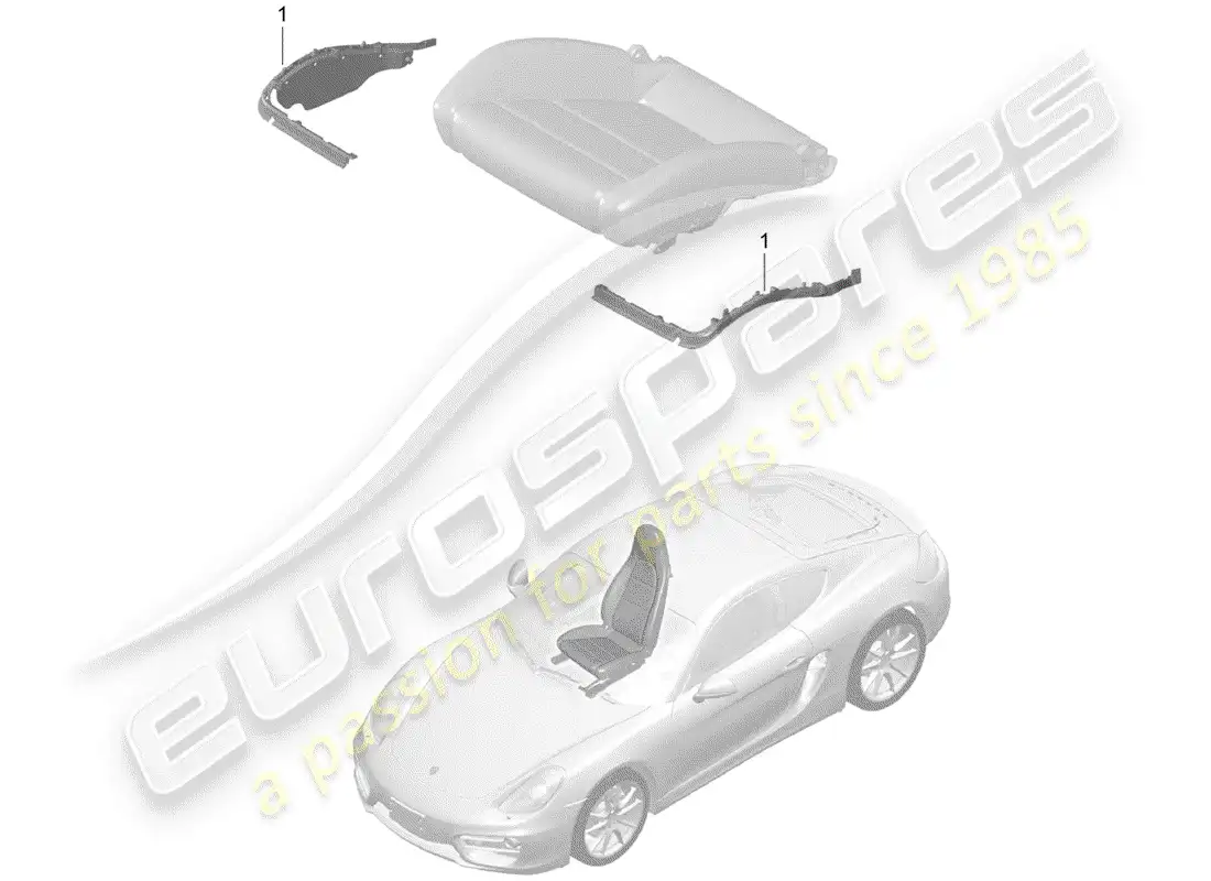 porsche 2016 (981 cayman) padding for seat parts diagram