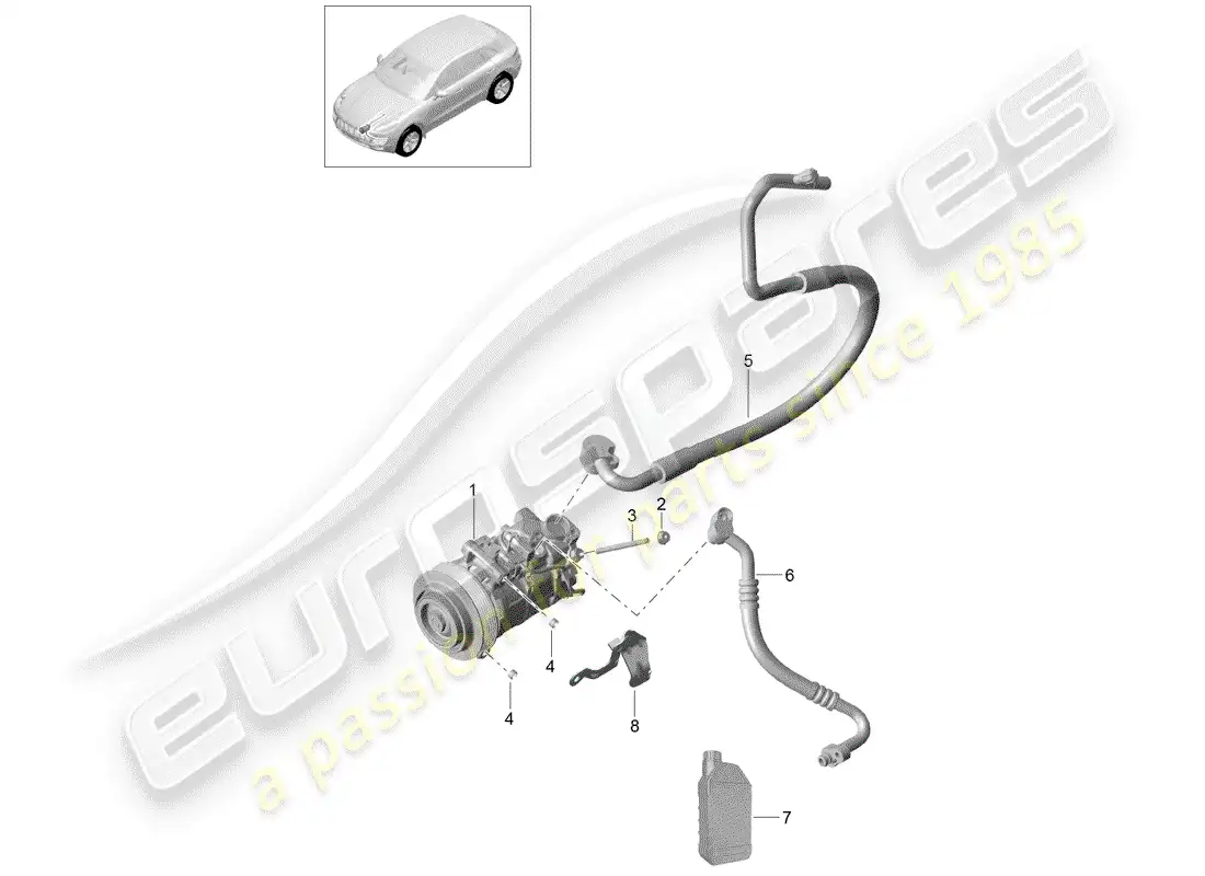 porsche 2014 (macan) compressor parts diagram