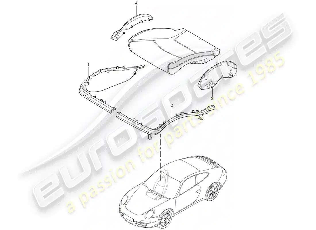 porsche 2012 (997-2) cushion carrier parts diagram