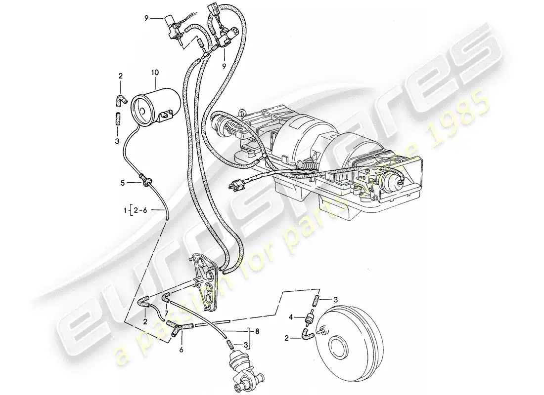 porsche 1995 (968) vacuum control parts diagram