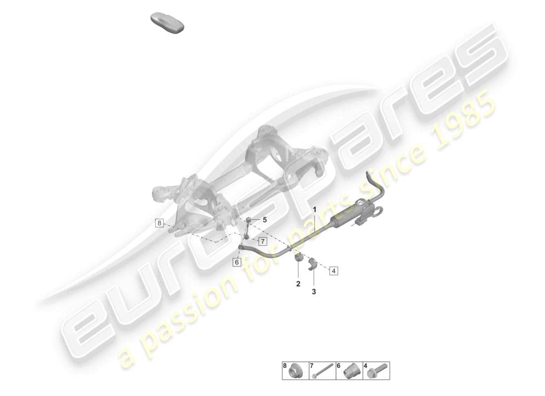 porsche 2023 (taycan 9j1-1) anti-roll bar for vehicles with electronic roll stabilisation part diagram