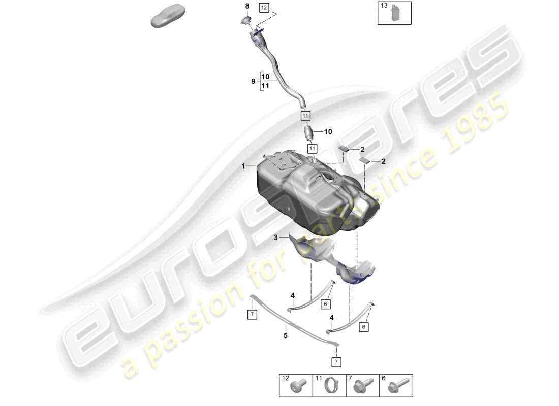 porsche 2026 (992-2 gt3) fuel tank additive part diagram