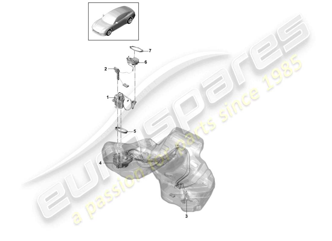 porsche 2021 (panamera 971-1) fuel pump suction jet pump parts diagram