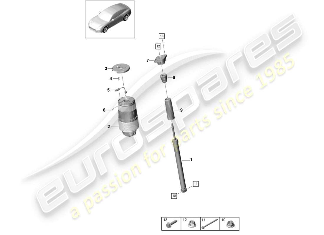 porsche 2021 (panamera 971-1) air spring parts diagram
