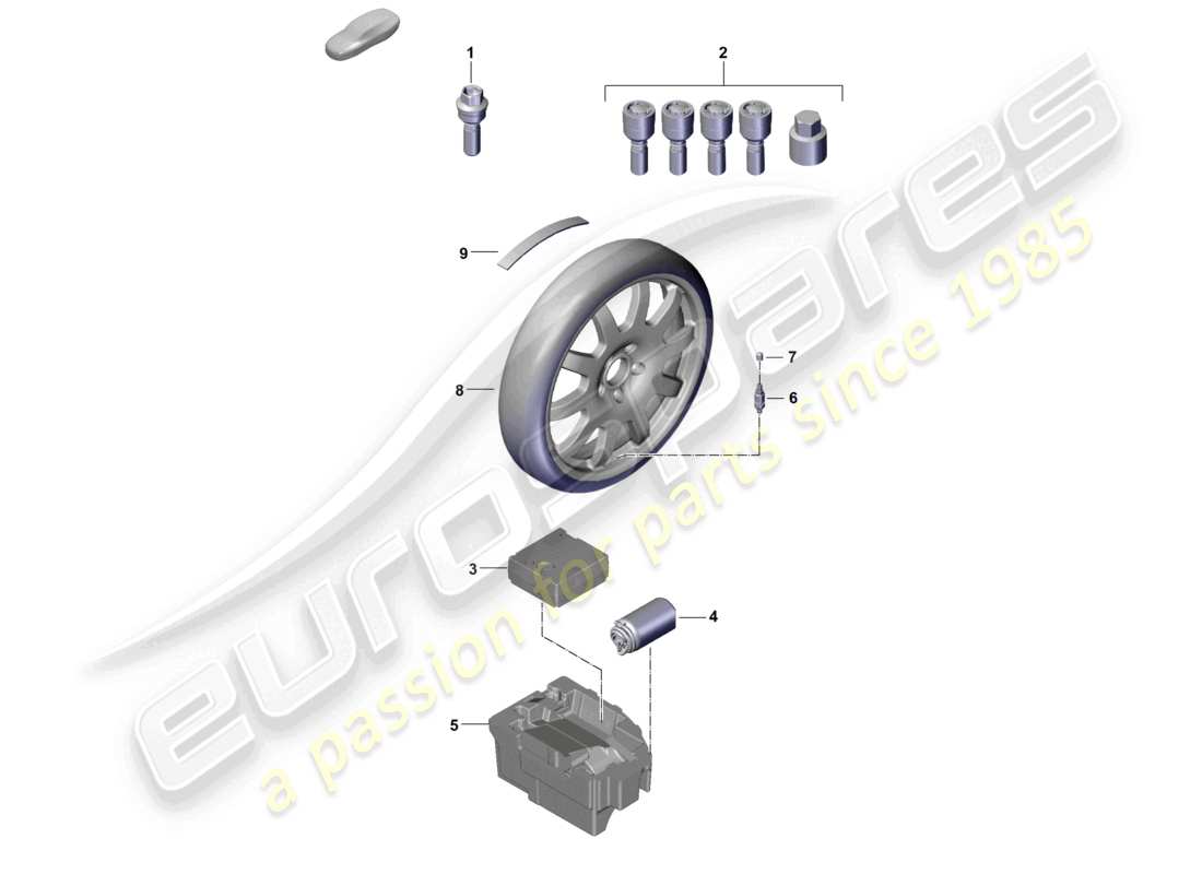 porsche 2025 (macan-e) individual parts alloy wheel parts diagram