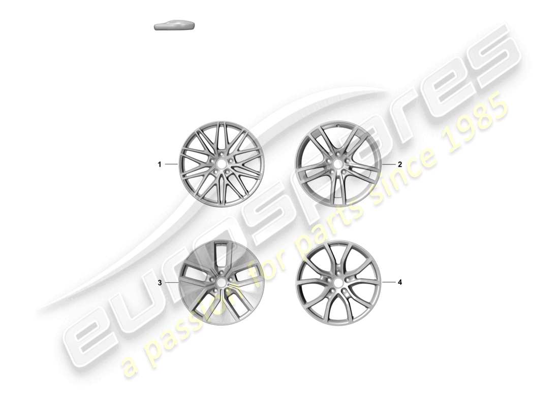 porsche 2025 (cayenne e3 pa) alloy wheel part diagram