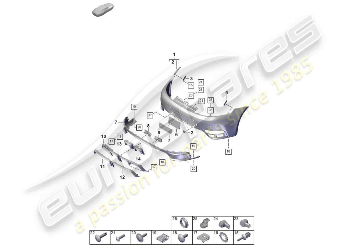 porsche 2024 (992-2) bumper rear part diagram