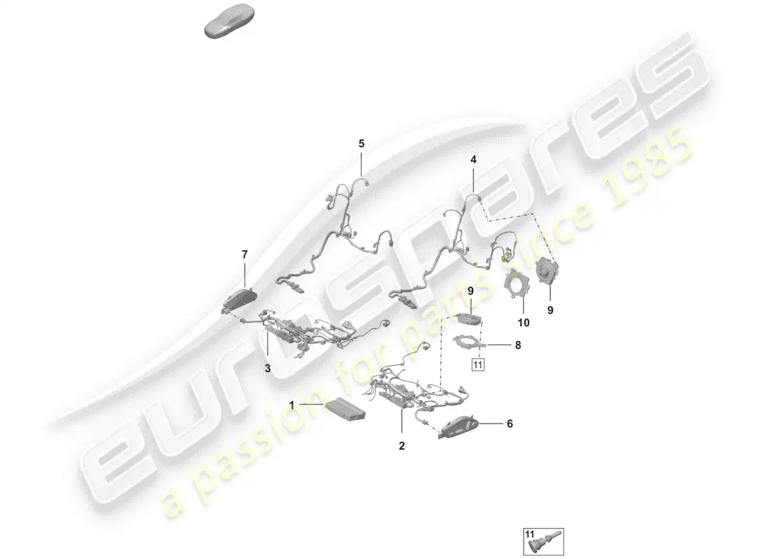 porsche 2020 (992-1) electrics parts diagram