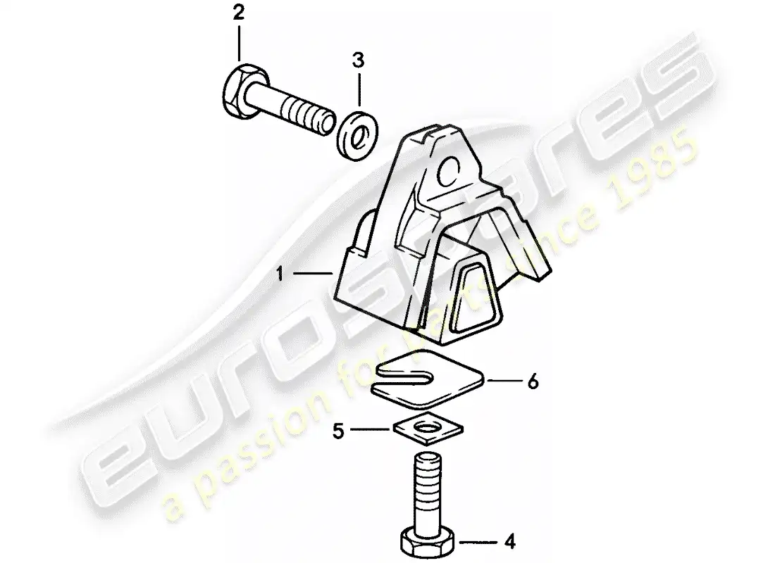 porsche 1986 (928) automatic transmission - transmission suspension - d - mj 1983>> - mj 1983 parts diagram