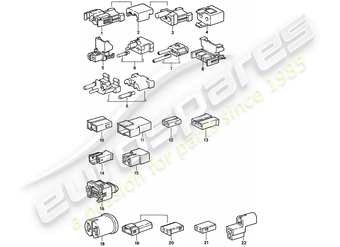 porsche 1994 (968) connector housing parts diagram