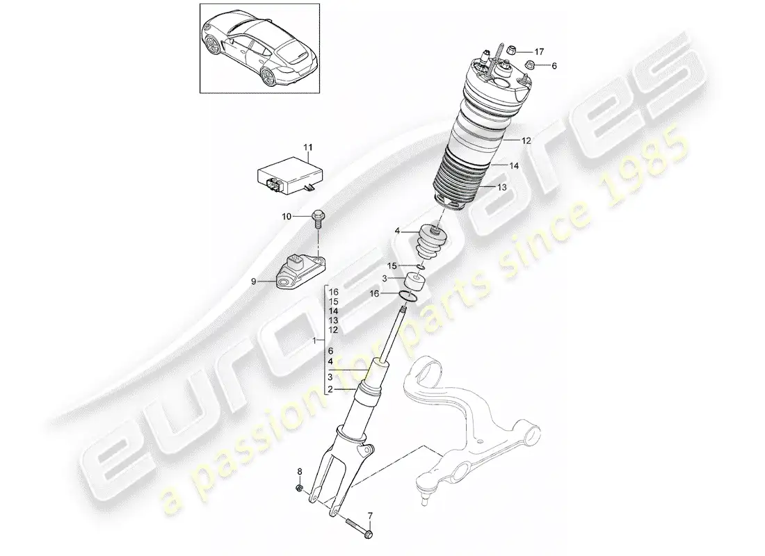 porsche 2014 (panamera 970) suspension parts diagram
