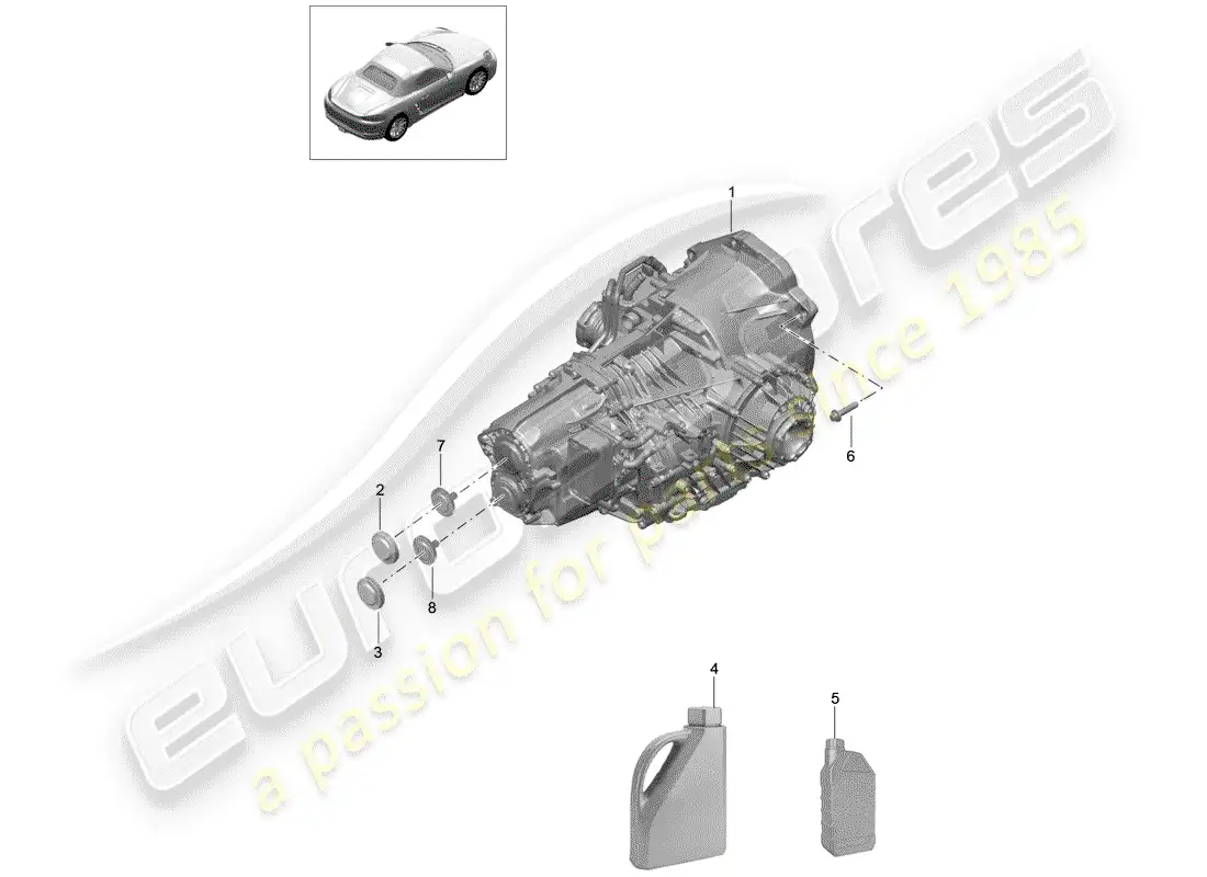 porsche 2019 (718 boxster) - pdk - parts diagram