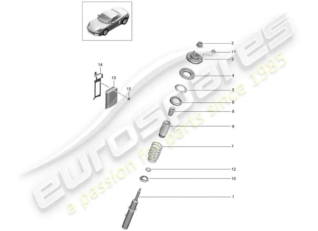 porsche 2018 (718 boxster) suspension parts diagram
