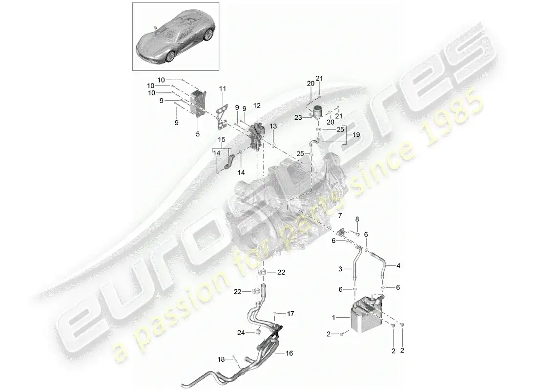 porsche 2015 (918 spyder) - pdk - parts diagram