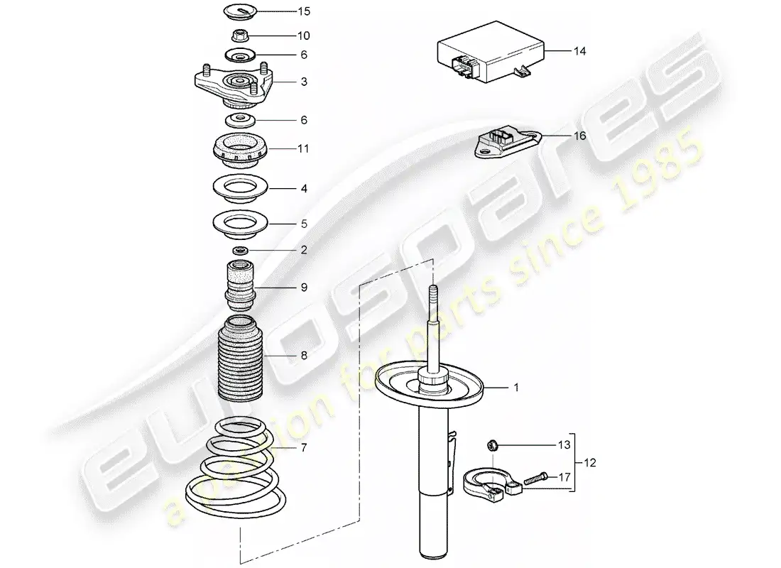 porsche 2007 (987 boxster) suspension parts diagram