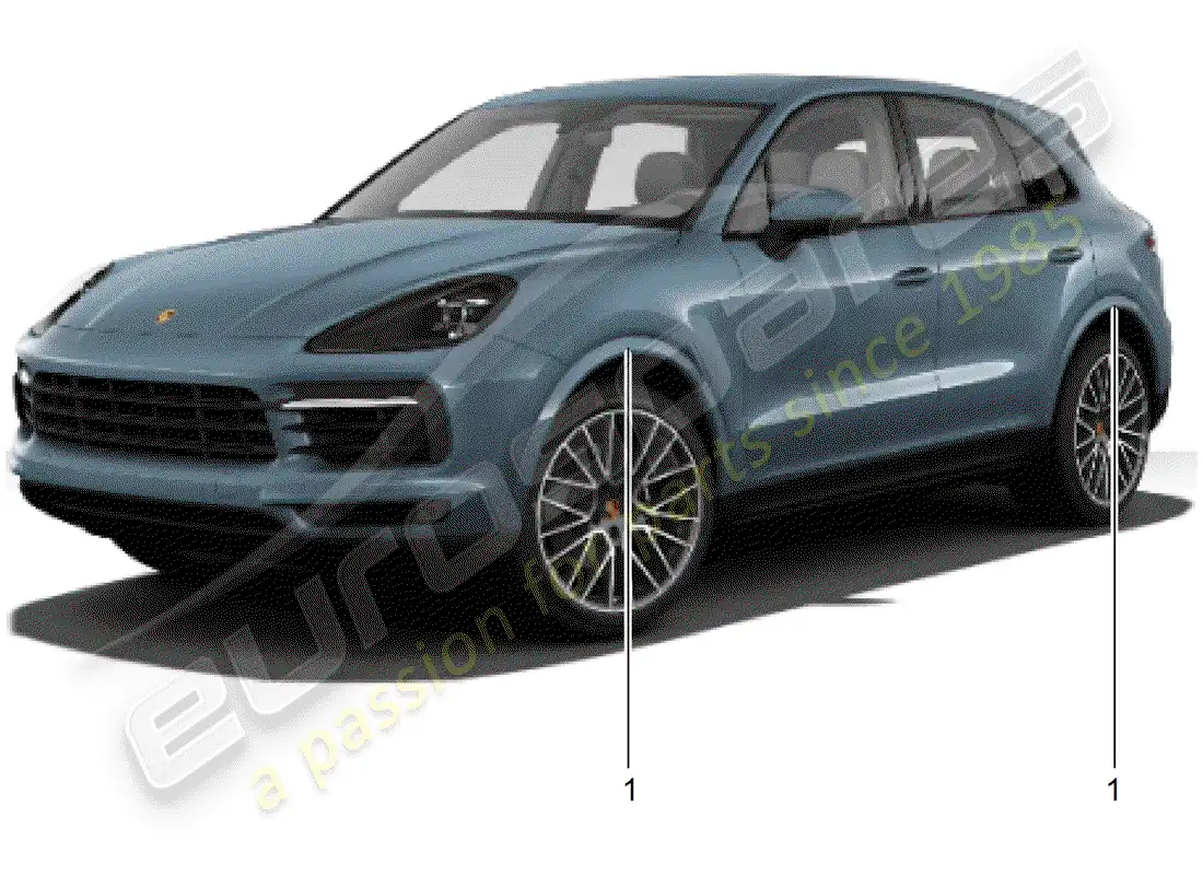 porsche 2013 (tequipment cayenne) wheel housing extension parts diagram