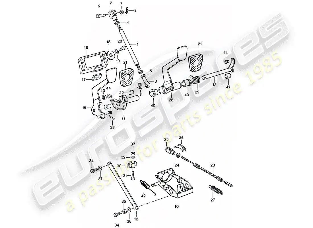 porsche 1984 (911) pedals parts diagram