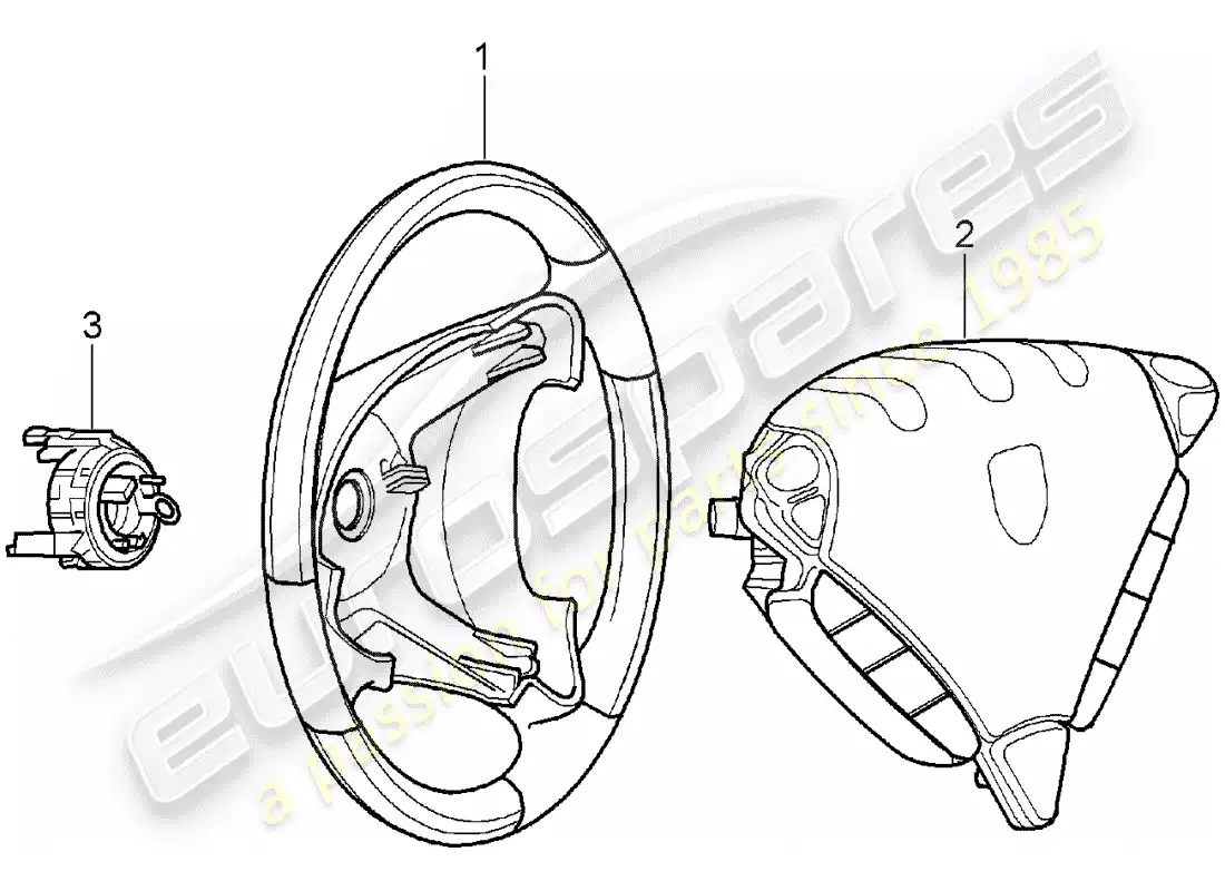 porsche 2012 (tequipment cayenne) steering wheel parts diagram