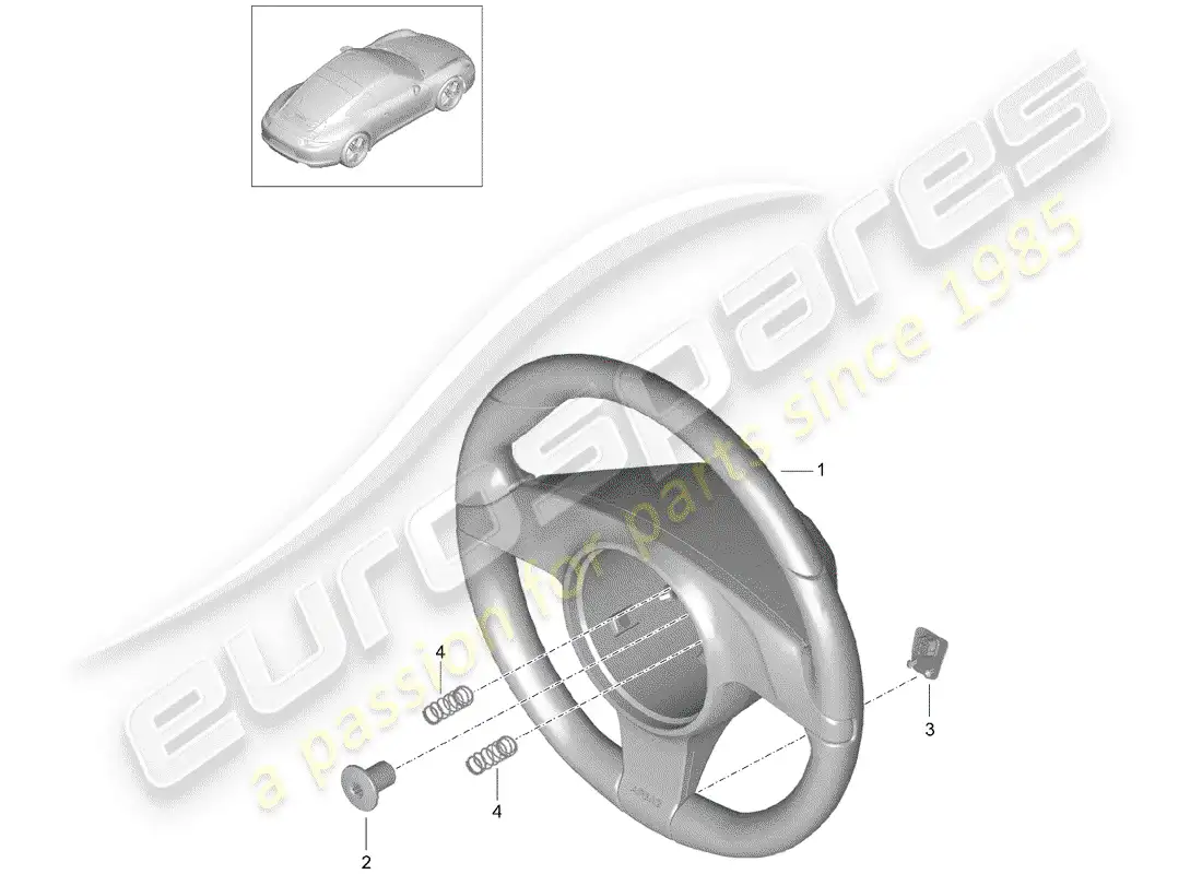 porsche 2015 (991-1) steering wheels parts diagram